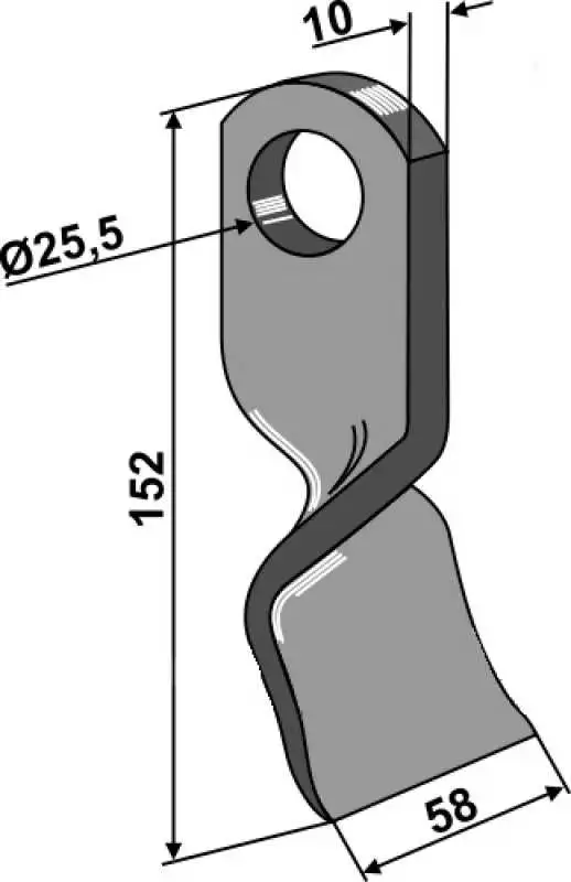 Gedrehtes-Messer 152x58mm